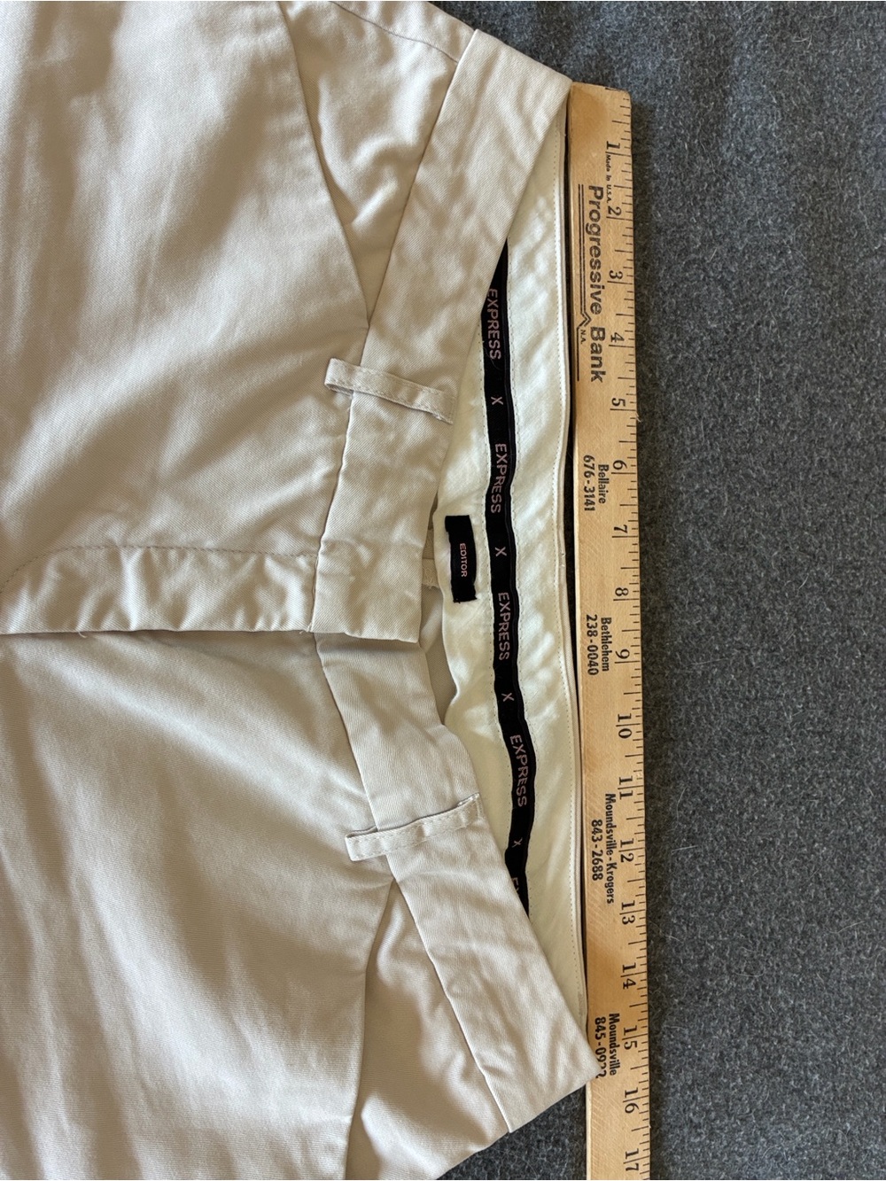 Express Editor Sz 8 Woman’s ivory/Cream Ankle Pants - Picture 4 of 9